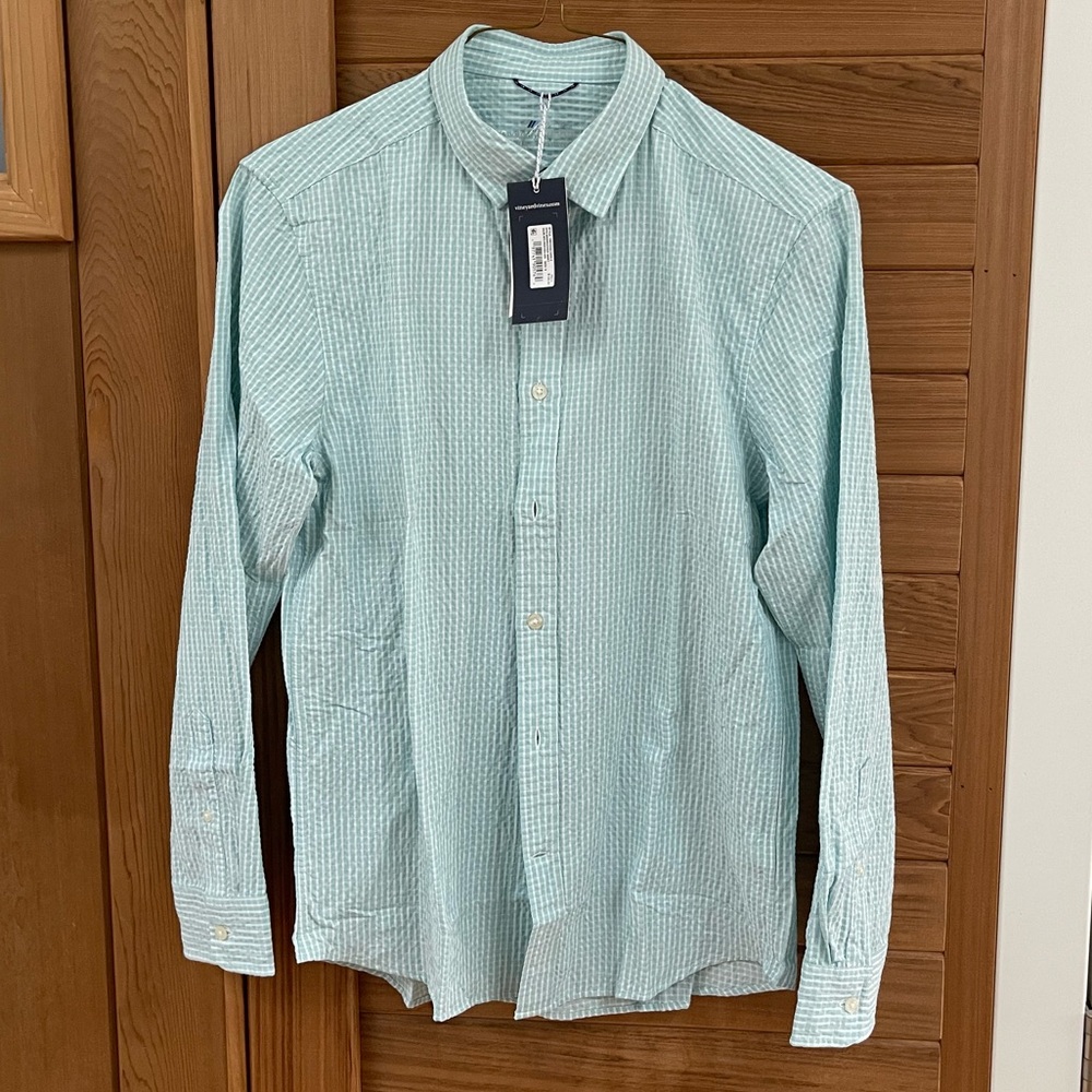 Vineyard Vines On-The-Go Check Seersucker Shirt